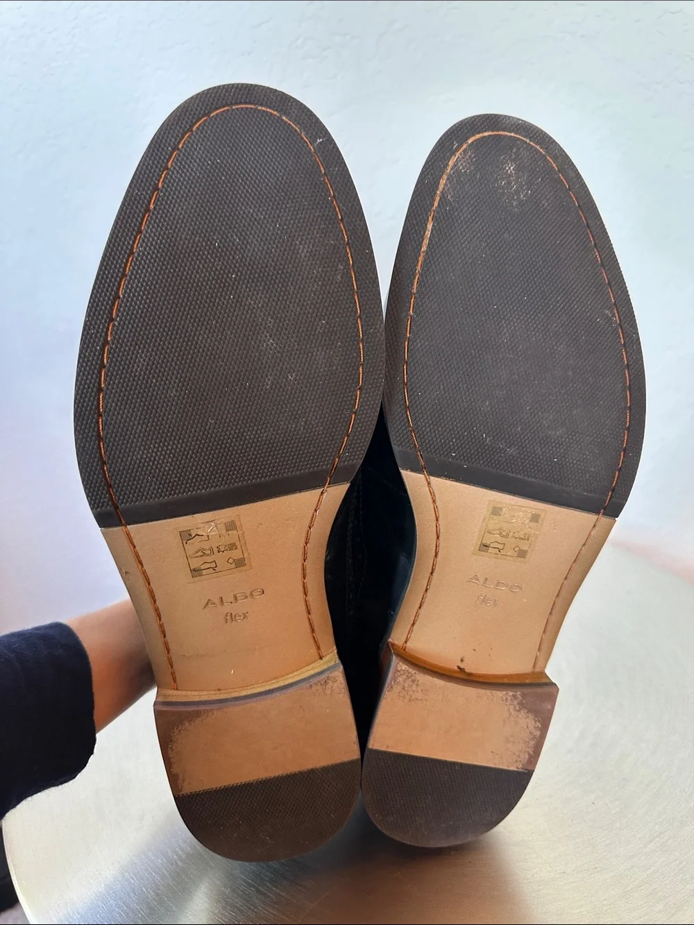 Aldo Black Leather Wingtip Derby Shoes Sz11